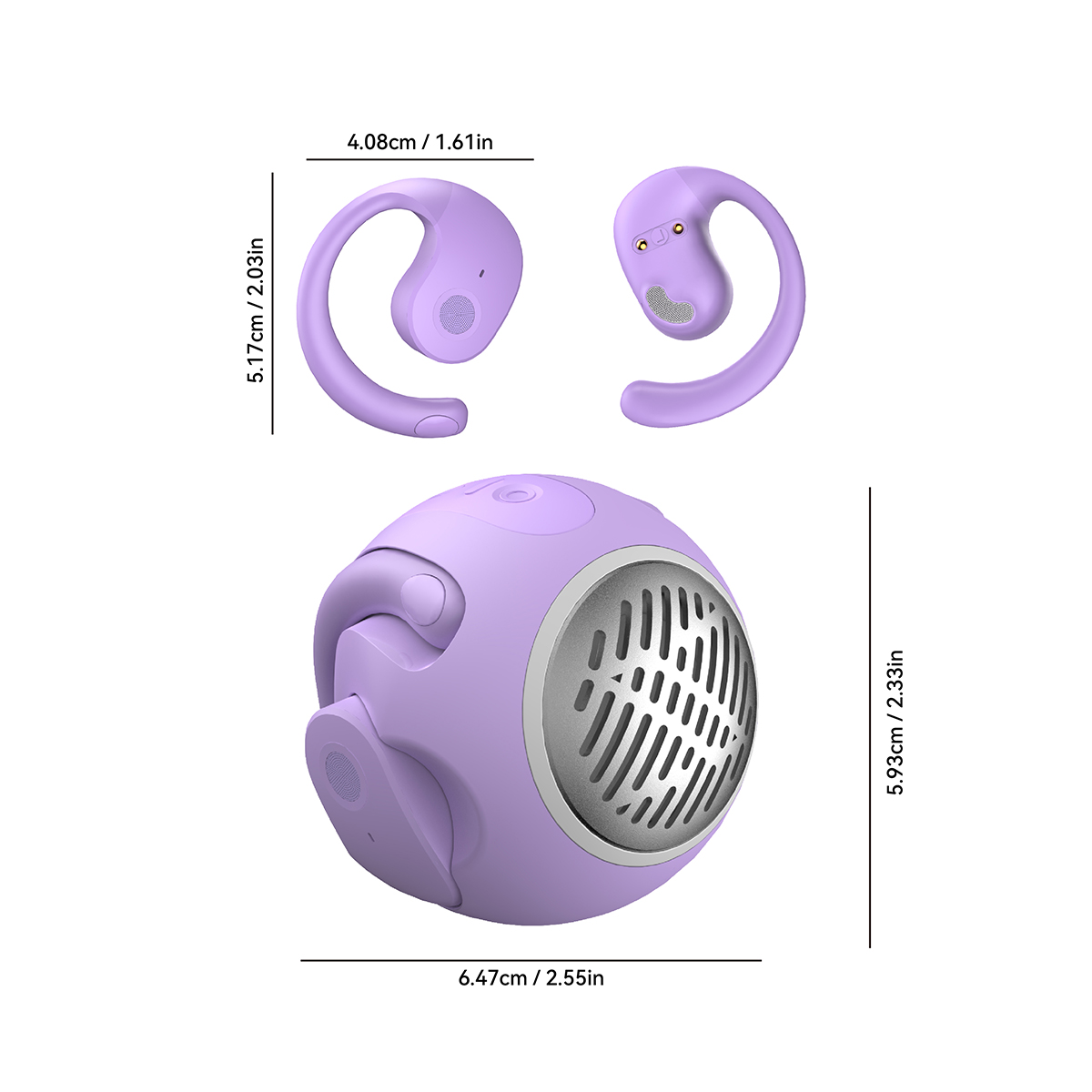 OEM 1PC Speaker and Headphone 2 in 1 Ball Shape Ear-hook Wireless Earphones