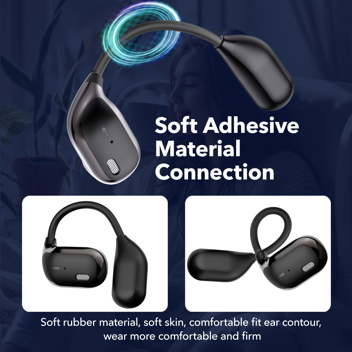 Customized LOGO Sport Adjustable Ear-hook Wireless Earbuds (5)
