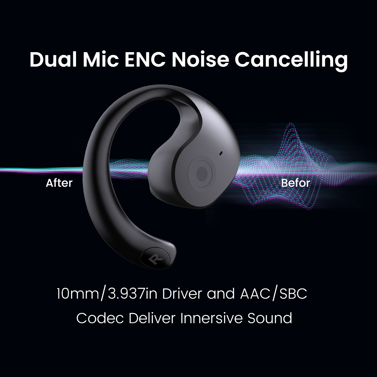 OEM AI Language Translator Open-ear Bluetooth Earbuds With APP Control (4)