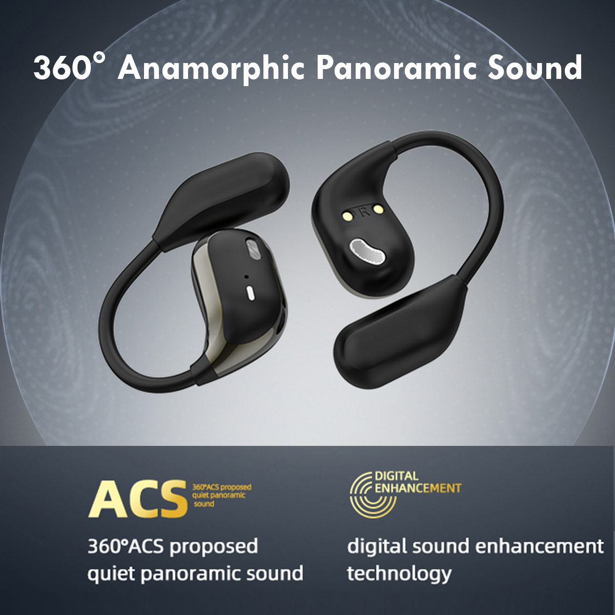 Customized LOGO Sport Adjustable Ear-hook Wireless Earbuds (4)