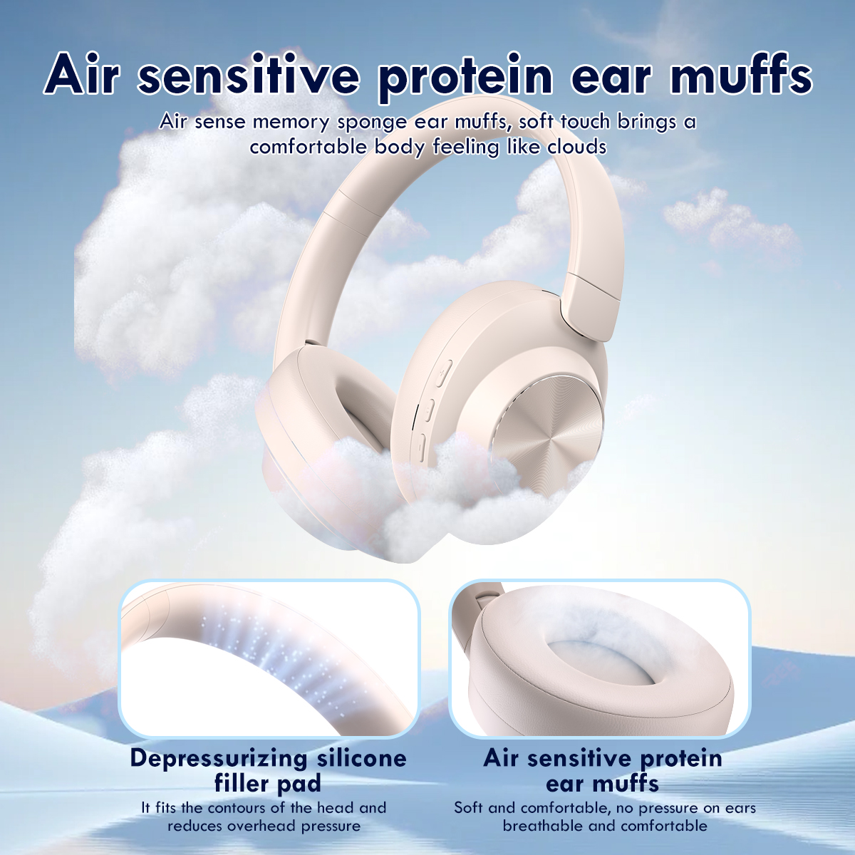 Customized LOGO Wireless Over-Ear Headphone with Cushion Design (9)
