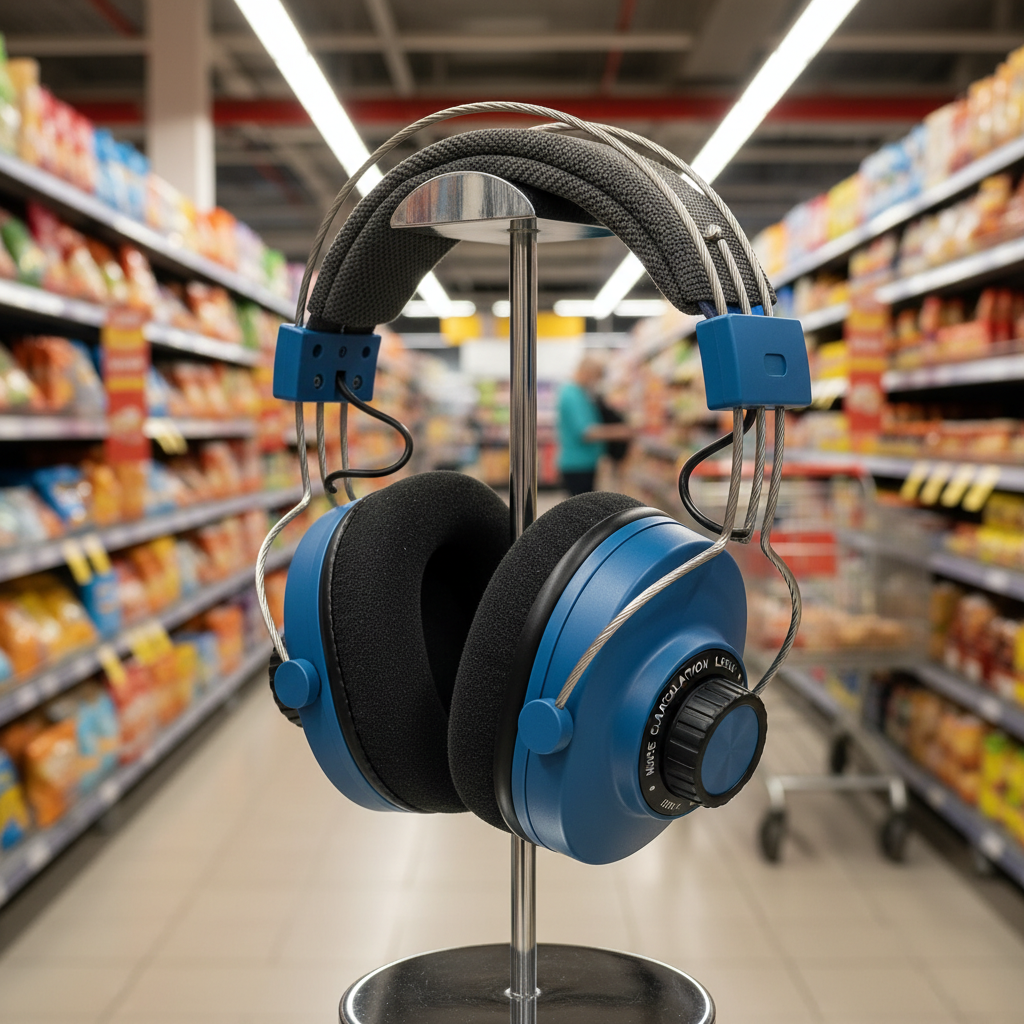 Headphones With Noise Cancelation For Large Supermarkets