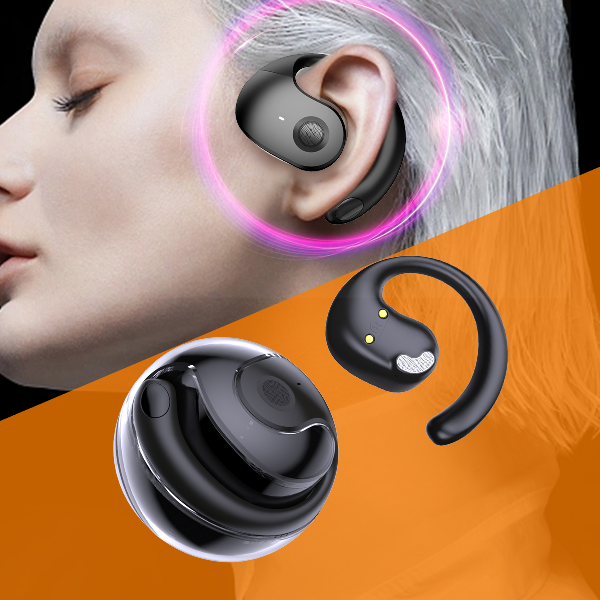 OEM AI Language Translator Open-ear Bluetooth Earbuds With APP Control (2)