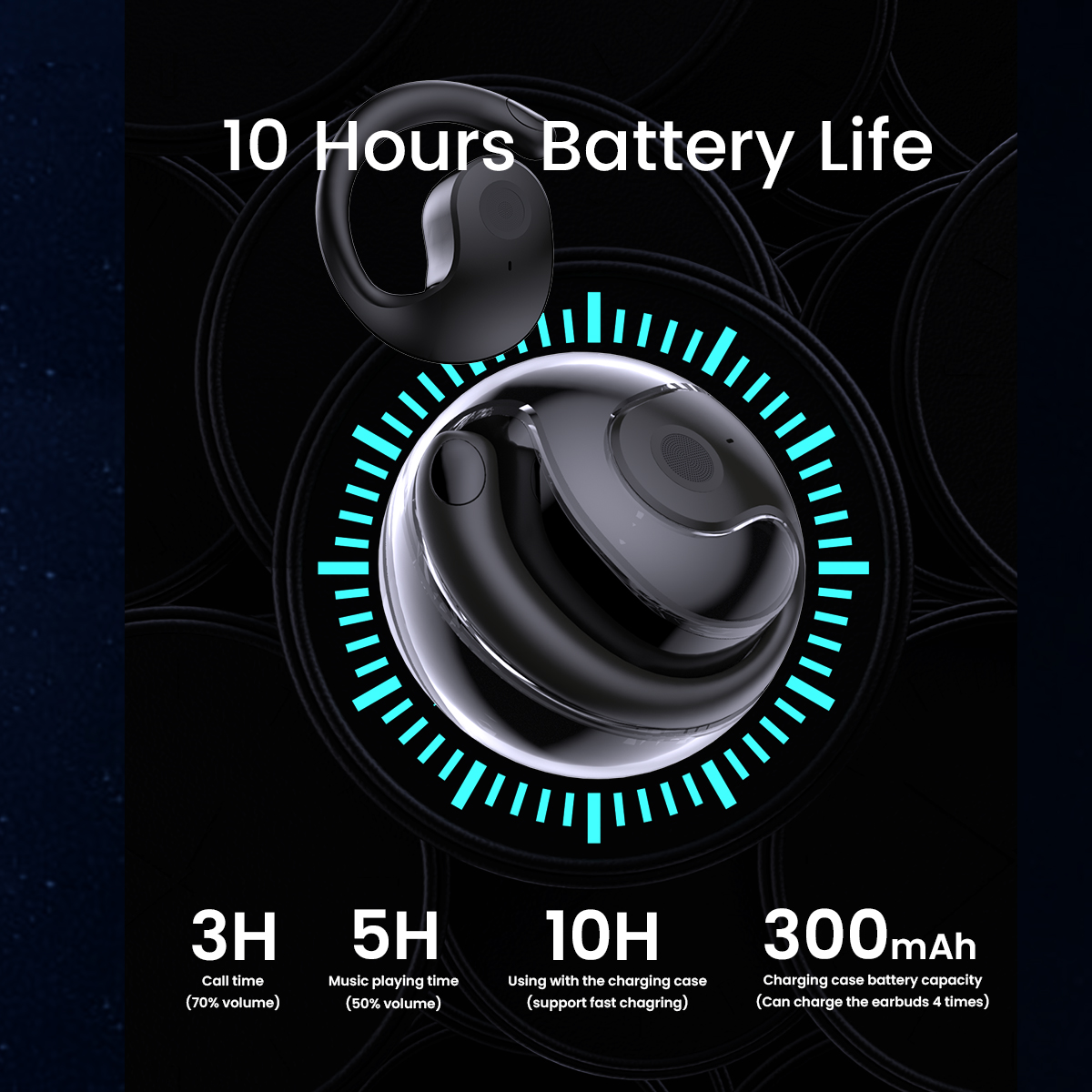 OEM AI Language Translator Open-ear Bluetooth Earbuds With APP Control (7)