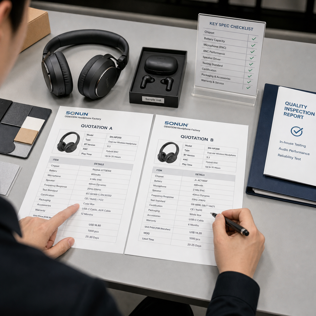 How to Compare Two OEM Headphone Quotes When the Specs Look the Same