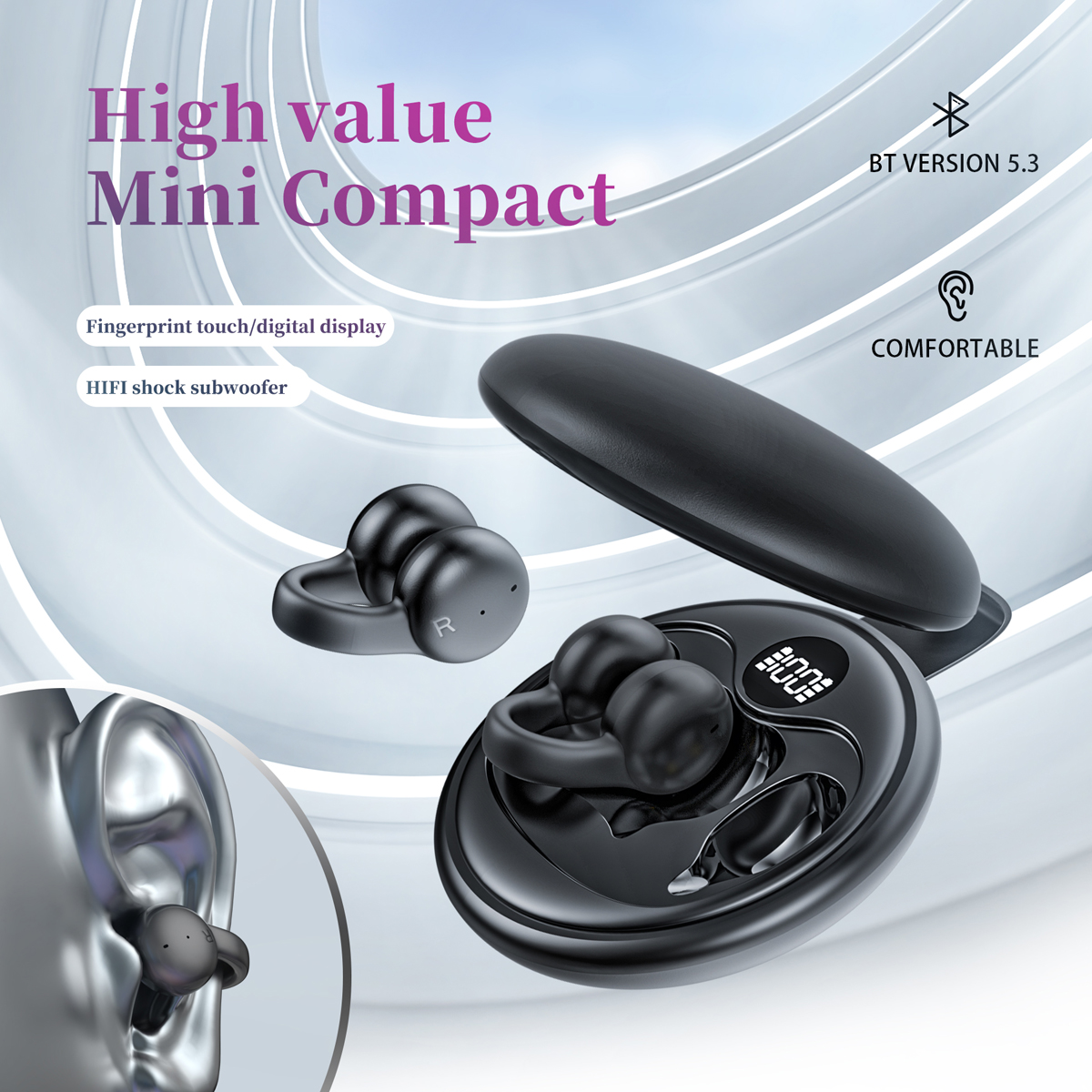 OEM Hi-Res Audio Ultra Light Sports Earbuds Wireless With Mic (4)