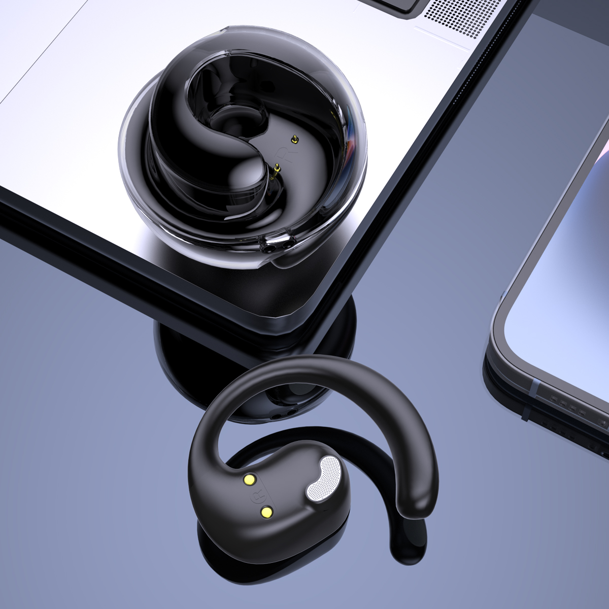 OEM AI Language Translator Open-ear Bluetooth Earbuds With APP Control (9)