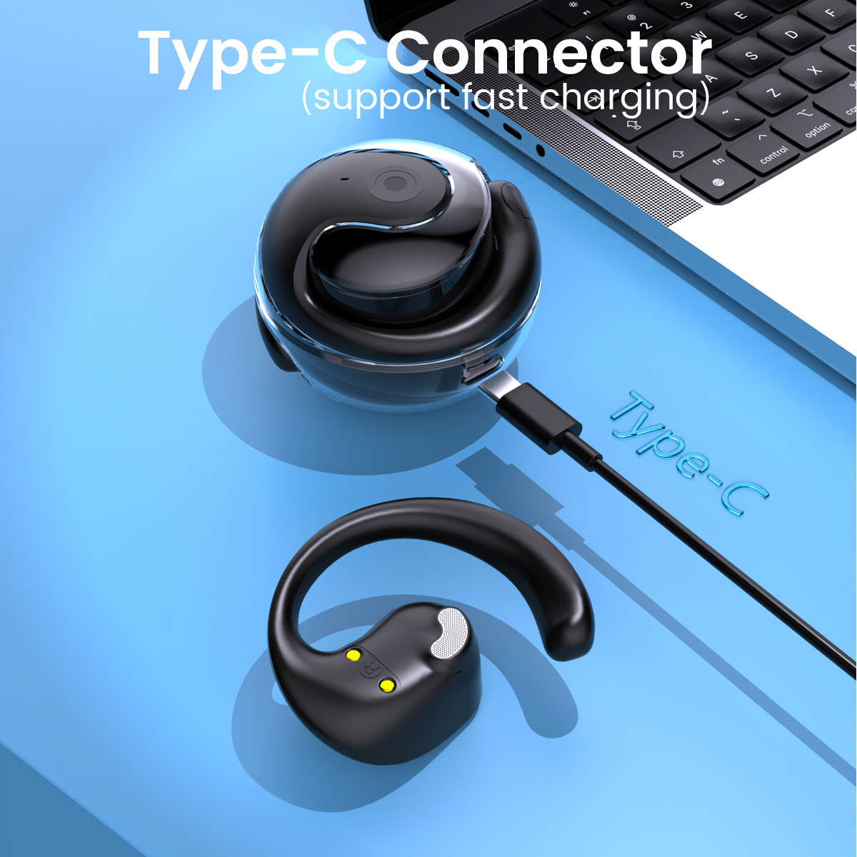 OEM AI Language Translator Open-ear Bluetooth Earbuds With APP Control (3)