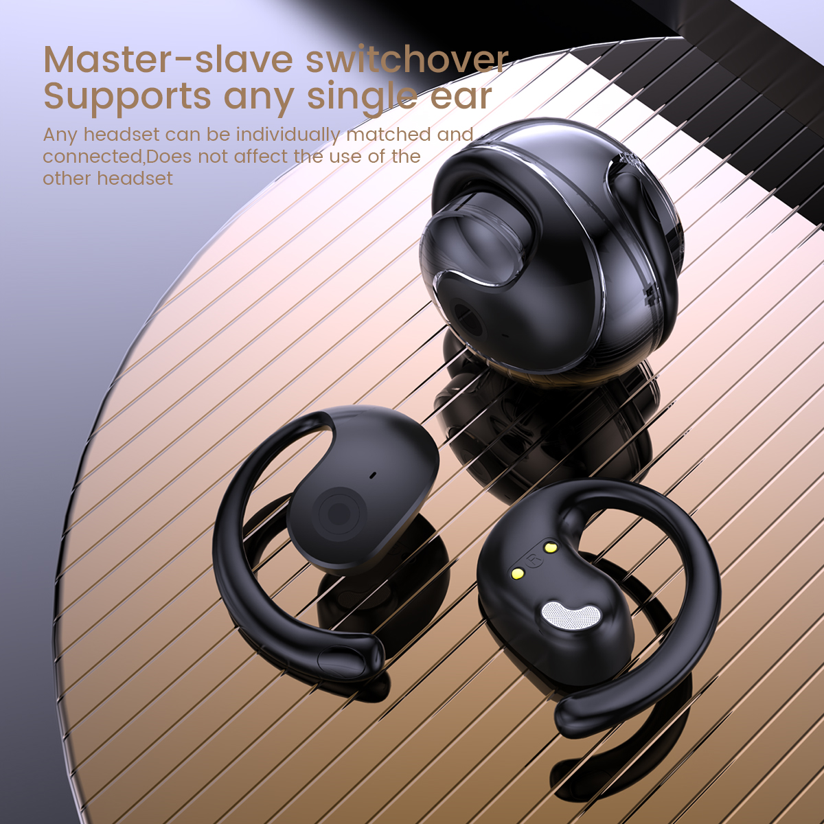 OEM AI Language Translator Open-ear Bluetooth Earbuds With APP Control (8)