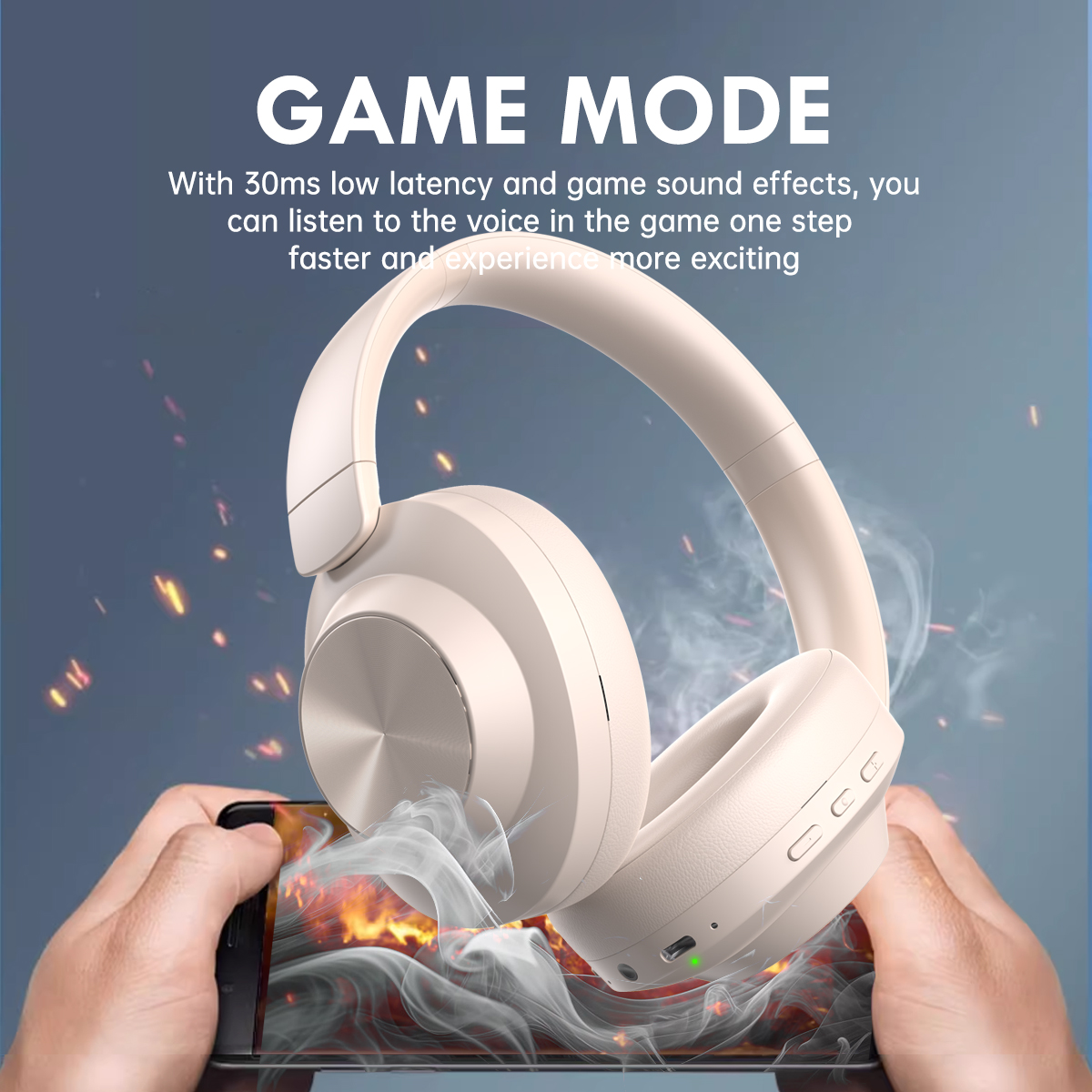 Customized LOGO Wireless Over-Ear Headphone with Cushion Design (6)