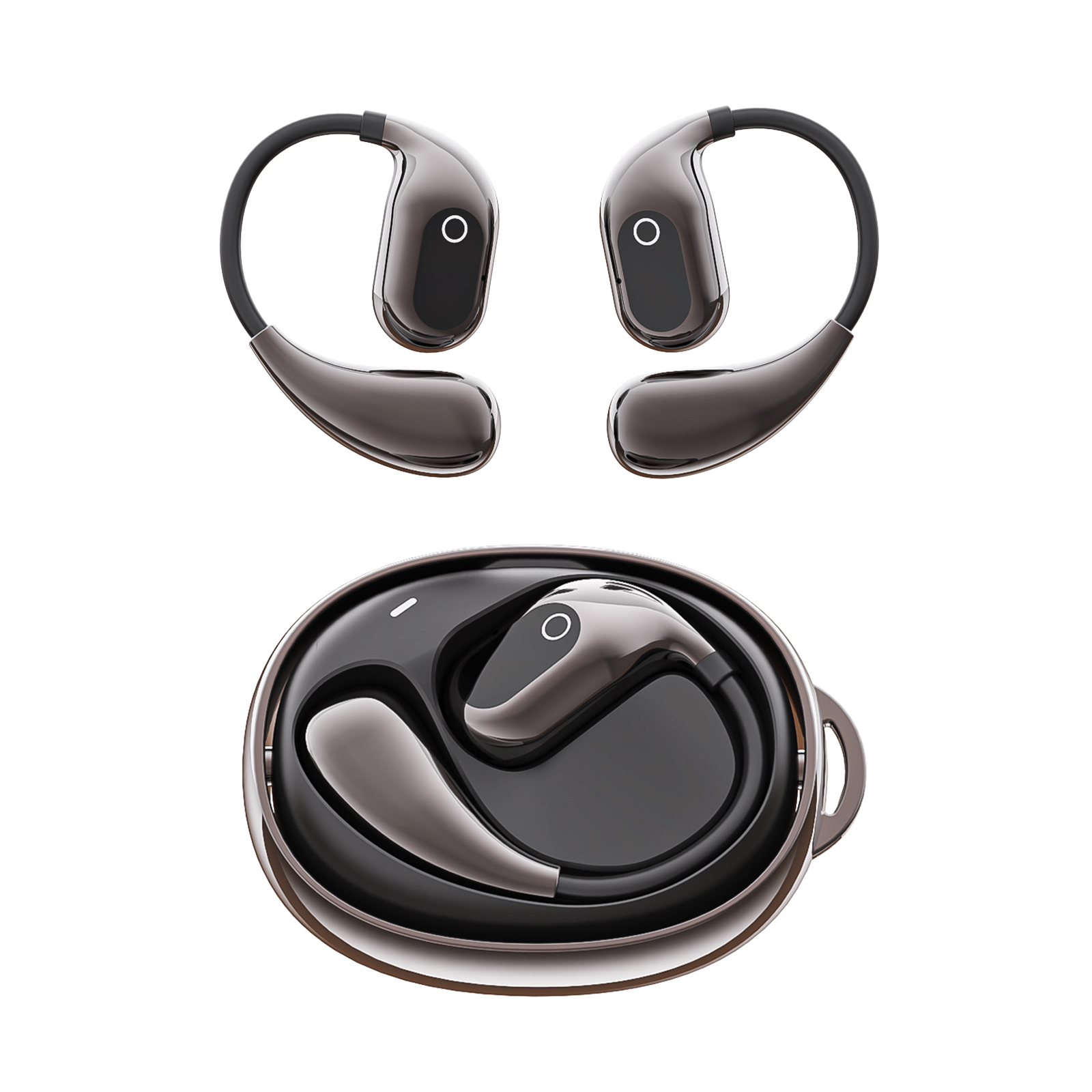 360°Rotating Charging Case Wireless Earbuds with Soft Silicone Ear Hooks (8)