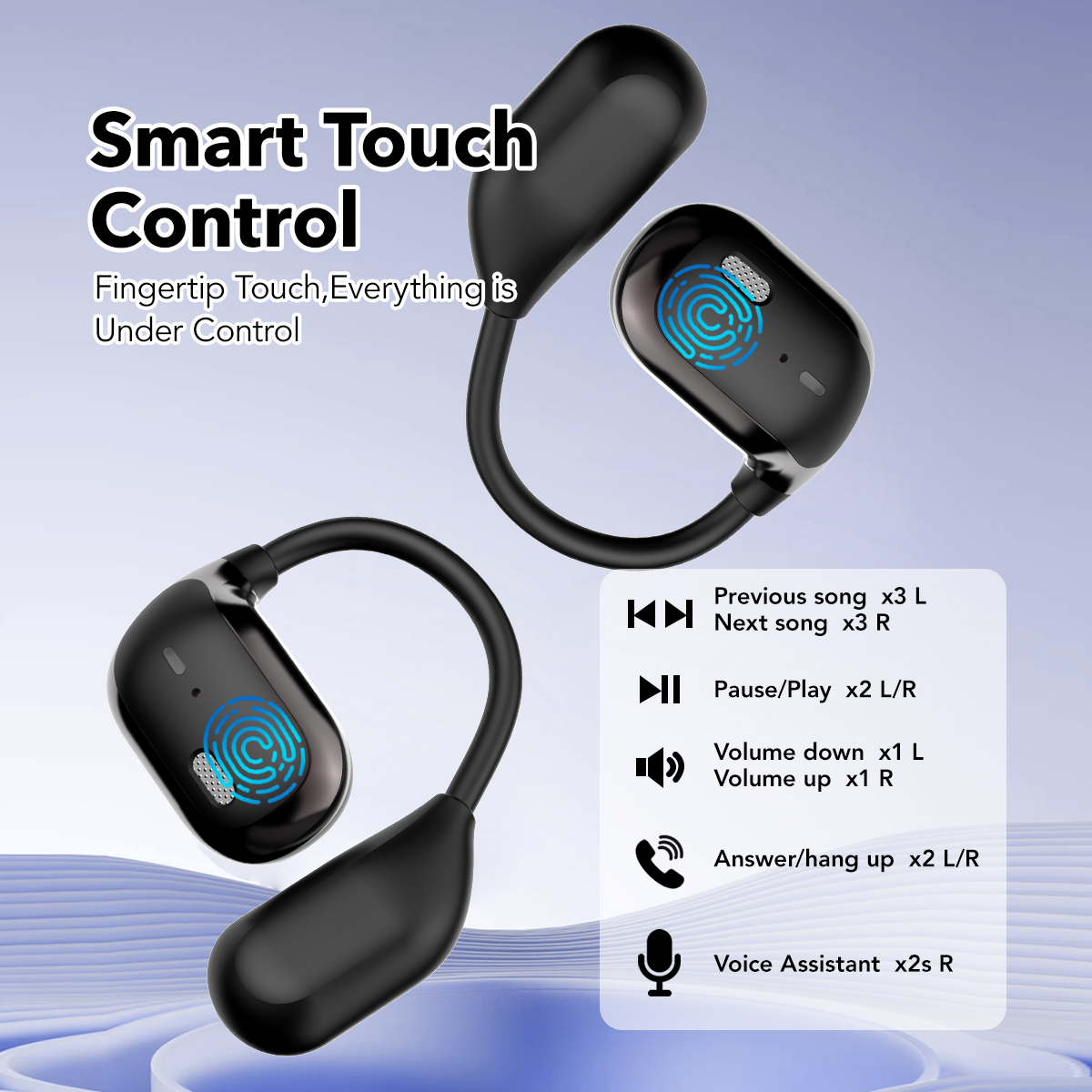Customized LOGO Sport Adjustable Ear-hook Wireless Earbuds (9)
