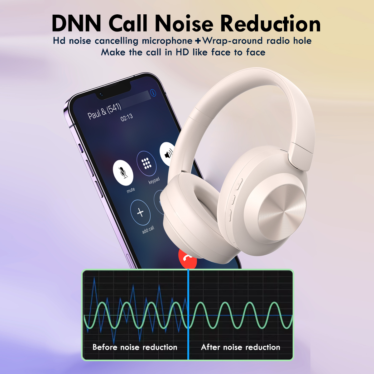 Customized LOGO Wireless Over-Ear Headphone with Cushion Design (7)
