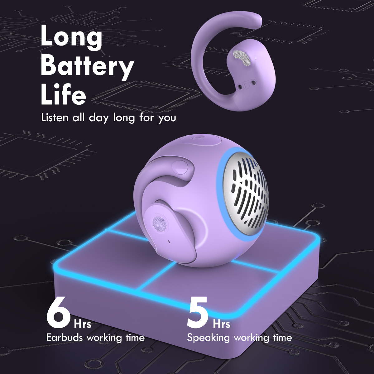 OEM 1PC Speaker and Headphone 2 in 1 Ball Shape Ear-hook Wireless Earphones (6)
